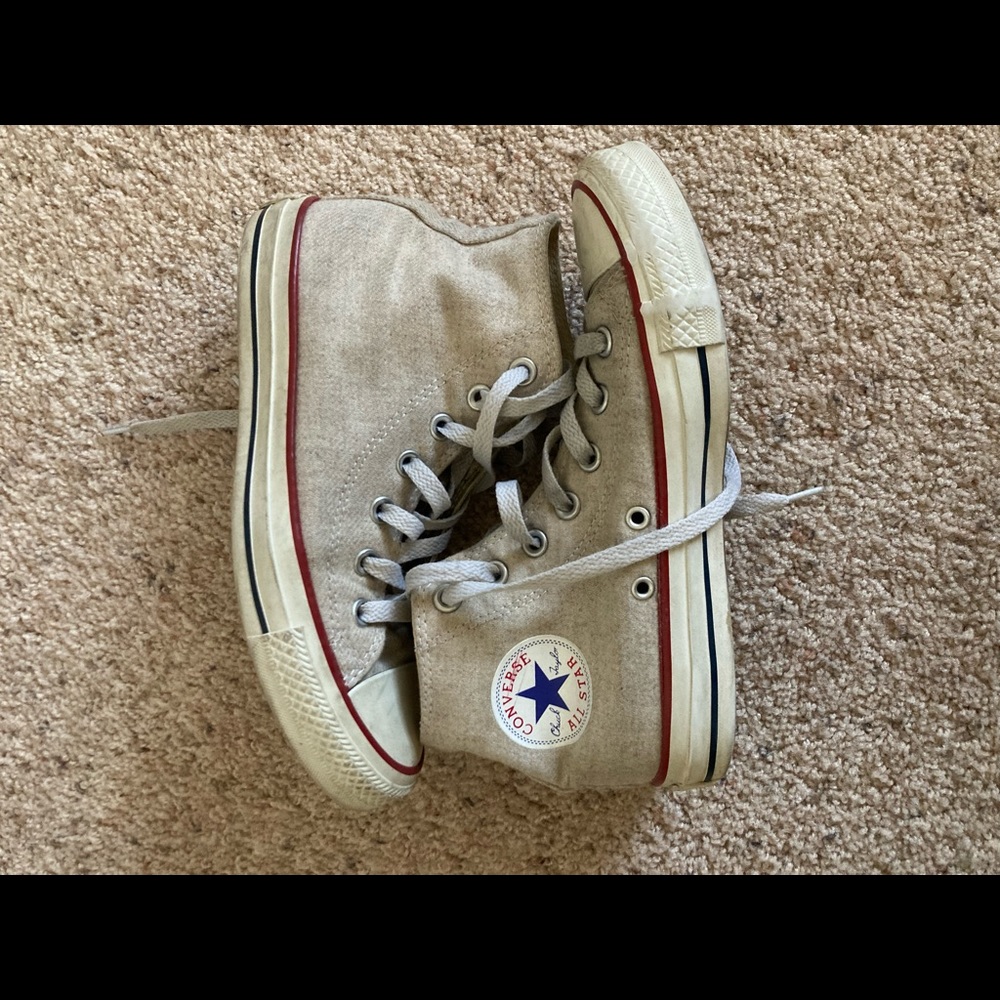 Converse All Star Unique High Hi Tops Brown Heather Grey White Size 7